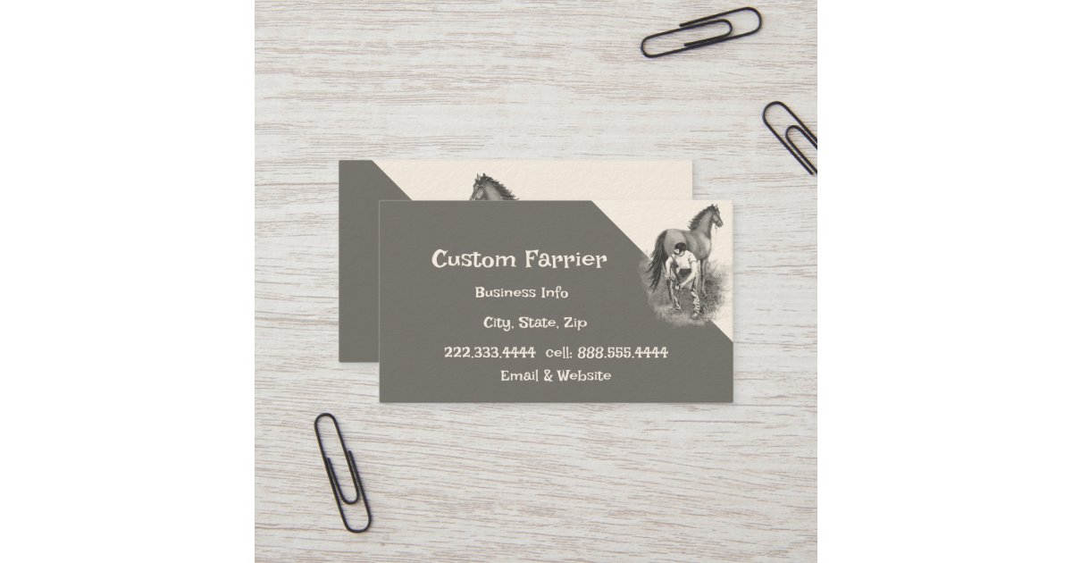 Vintage Farrier Horse Shoeing Hoof Trimming Business Card Zazzle