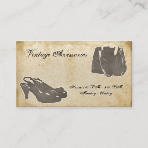 Vintage Fashion Accessories Business Card