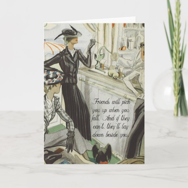 Vintage Fashion Advert:  Friendship Card (Front)