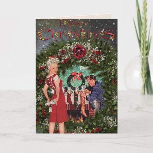 Vintage Fashion Christmas Card | Zazzle