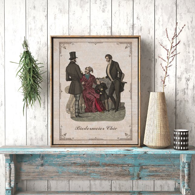 Vintage Fashion Collage Biedermeier Gentlemen Poster (Creator Uploaded)