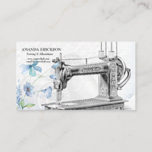 Vintage Fashion Crafts Girly Floral Sewing Busine Business Card