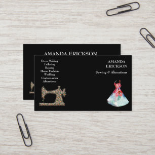 Vintage  Fashion Crafts Girly Floral Sewing Business Card
