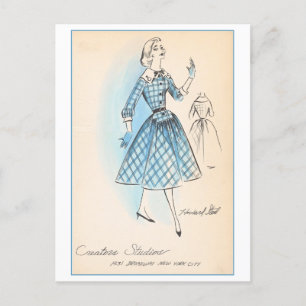 Vintage Fashion Design for Dress, Creators Studios Postcard
