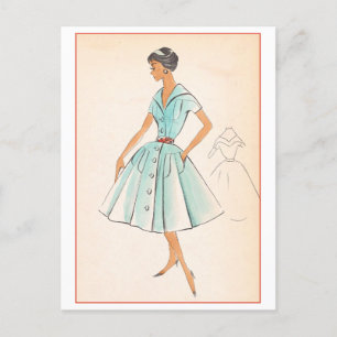 Vintage Fashion Design for Dress, Creators Studios Postcard