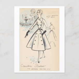 Vintage Fashion Design for Dress, Creators Studios Postcard