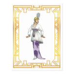 Vintage Fashion Early 1900s Evening Gown Feather Postcard