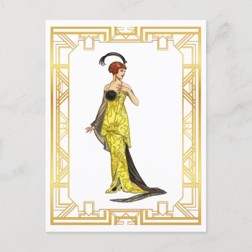 Vintage Fashion Early 1900s Hollywood Gown Postcard