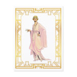Vintage Fashion Flapper Pink Tea Time Dress Postcard