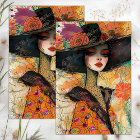 VINTAGE FASHION GIRL DECOUPAGE