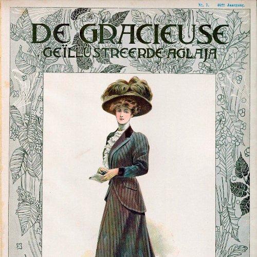 Vintage Fashion Illustration Lady Holding A Book Poster