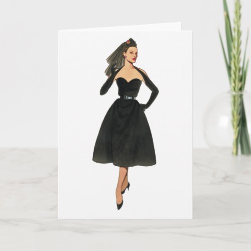 Vintage Fashion Image Blank Note Card