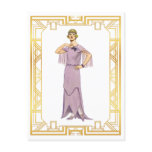 Vintage Fashion Lavender Flapper Gown 1920s Postcard
