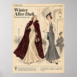 Vintage Fashion magazines Pages, Retro Fashion  Poster