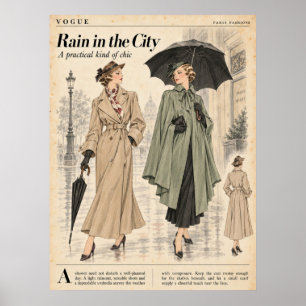 Vintage Fashion magazines Pages, Retro Fashion Poster