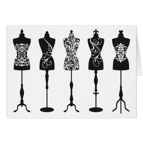 Vintage fashion mannequins silhouettes