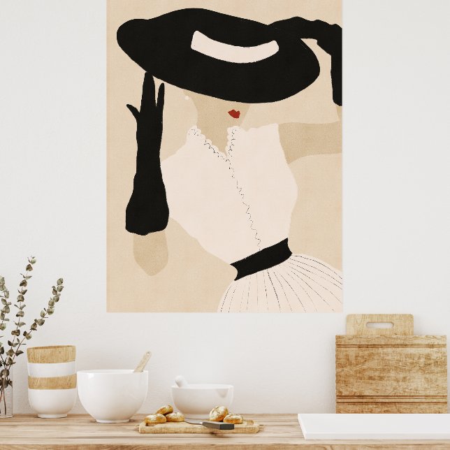 Vintage Fashion Model Poster (Kitchen)