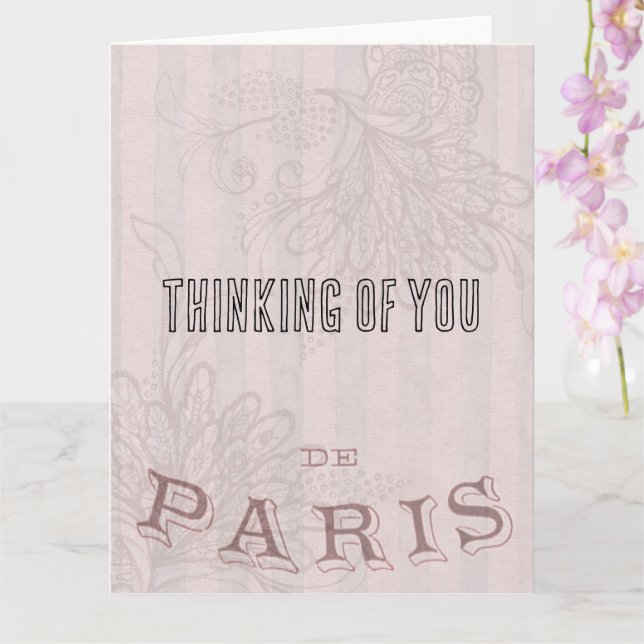Vintage Fashion Paris in Pale Pink Rose Card (Orchid)