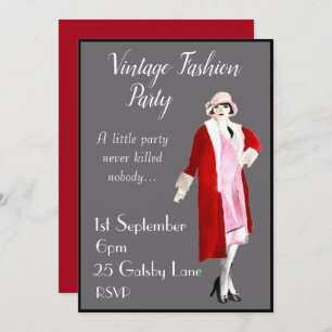 Vintage fashion party invitation