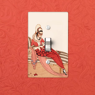 Vintage Fashion Portrait Gerda Wegener Light Switch Cover