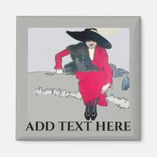 Vintage Fashion Poster, add text Magnet