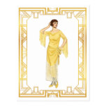 Vintage Fashion Roaring 20s Flapper Evening Gown Postcard