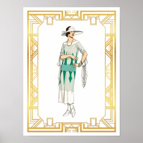 Vintage Fashion Roaring 20s Gatsby Era Dress Poster