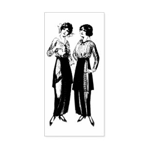 Vintage Fashion  Rubber Stamp
