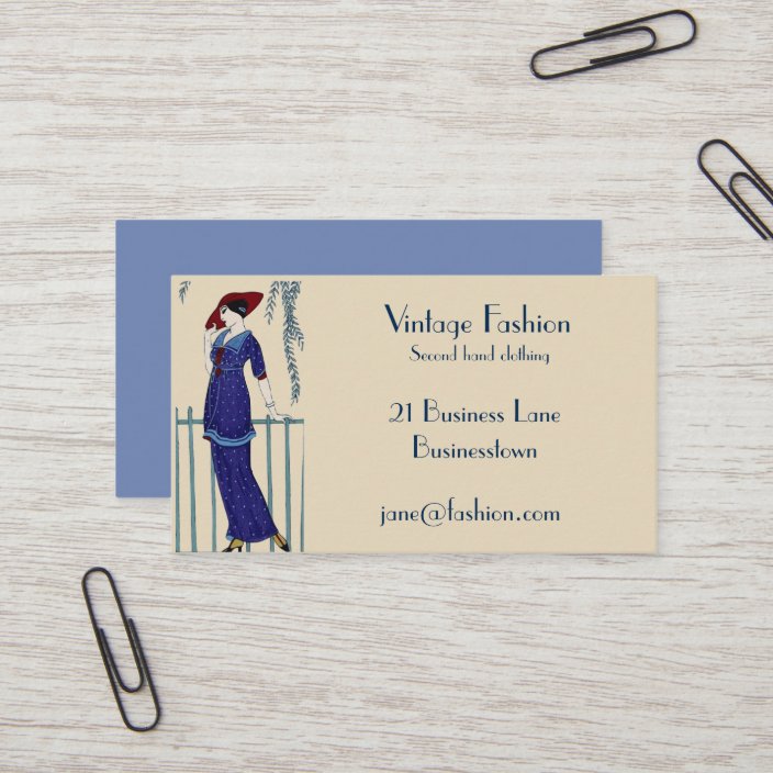 Vintage Fashion Second Hand Clothing Store Business Card Zazzle Com