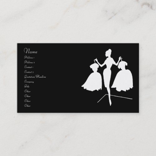 Vintage Fashion Silhouette Business Card Template