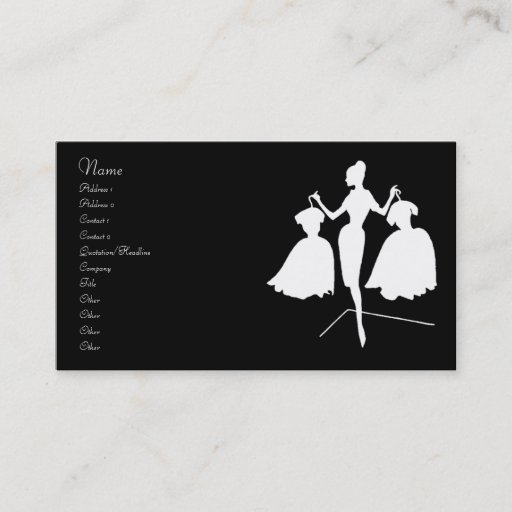 Customizable Vintage Fashion Silhouette Business Card Template