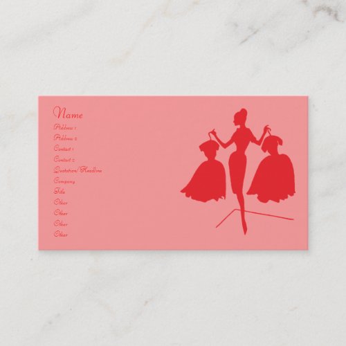 Vintage Fashion Silhouette Business Card Templates