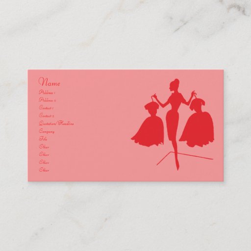 Customizable Vintage Fashion Silhouette Business Card Templates