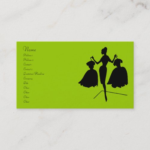 Vintage Fashion Silhouette Business Card