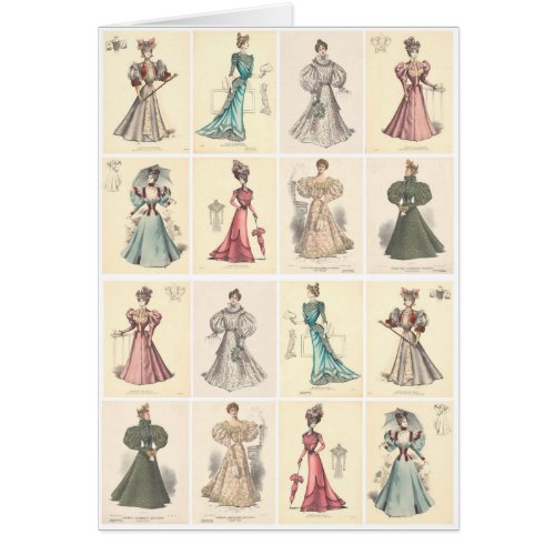 Vintage Fashion Victorian Women in Fancy Dress 