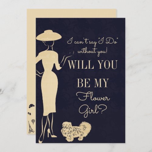 Vintage Fashion Will You Be My Flower Girl Card