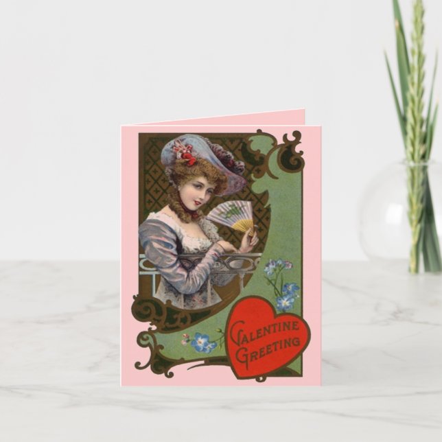 Vintage Fashionable Victorian Valentine's Day Card (Front)