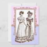 Vintage Fashions Pink & Purple Lace Bridal Shower Invitation