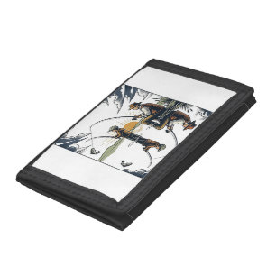 Vintage Father and Child Fishing Engraving Shirt D Trifold Wallet