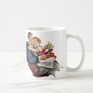 Vintage Father and Daughter, Happy Father's Day! Coffee Mug