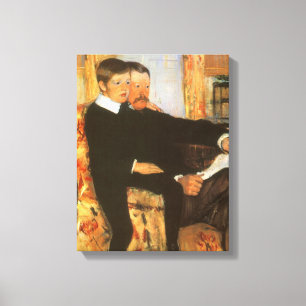 Vintage Father and Son Portrait by Mary Cassatt Canvas Print