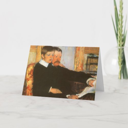 Vintage Father and Son Portrait by Mary Cassatt Card