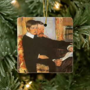Vintage Father and Son Portrait by Mary Cassatt Ceramic Ornament