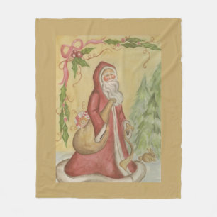 Vintage Father Christmas Blanket Gift