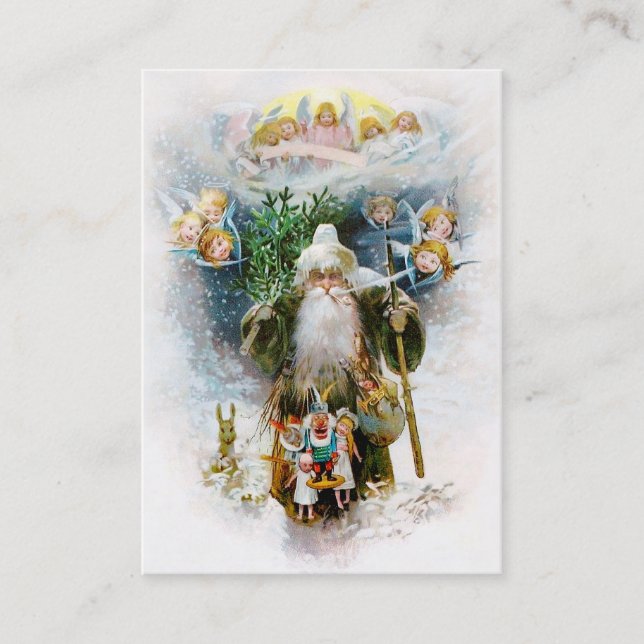 Vintage Father Christmas Business Card (Front)
