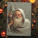 Vintage Father Christmas in Snow with Toys Tissue Paper<br><div class="desc">Artistic vintage Robert Finlay McIntyre portrait of white-robed Father Christmas carrying a sack of toys in the snow.</div>