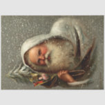 Vintage Father Christmas in Snow with Toys Tissue Paper<br><div class="desc">Artistic vintage Robert Finlay McIntyre portrait of white-robed Father Christmas carrying a sack of toys in the snow.</div>