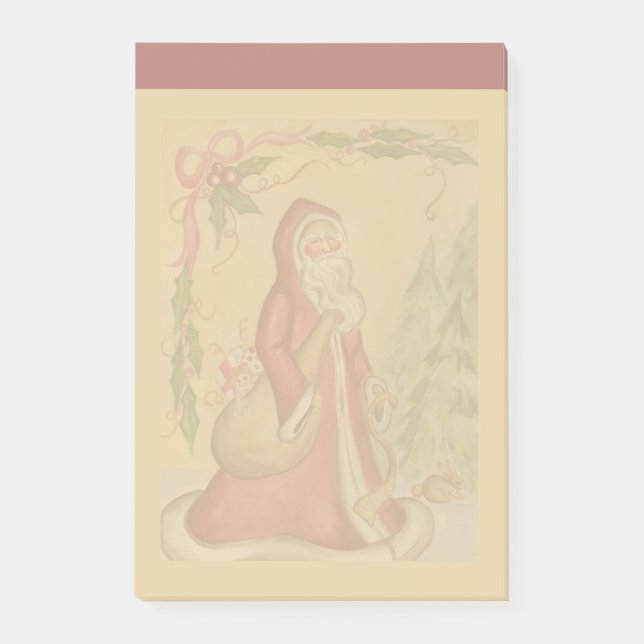 Vintage Father Christmas Notepad Post It Notes  (Front)
