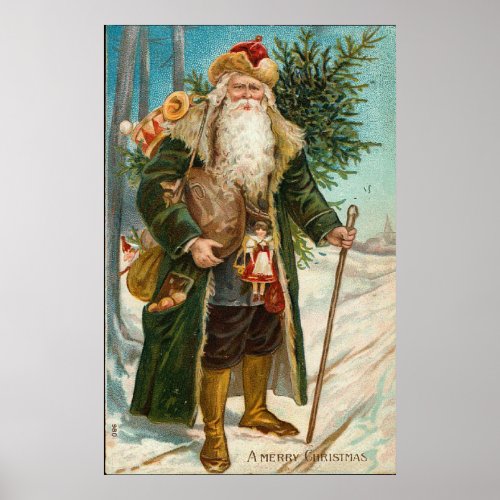 Vintage Father Christmas Poster
