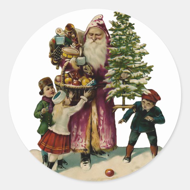 Vintage Father Christmas Sticker